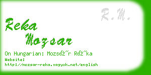 reka mozsar business card